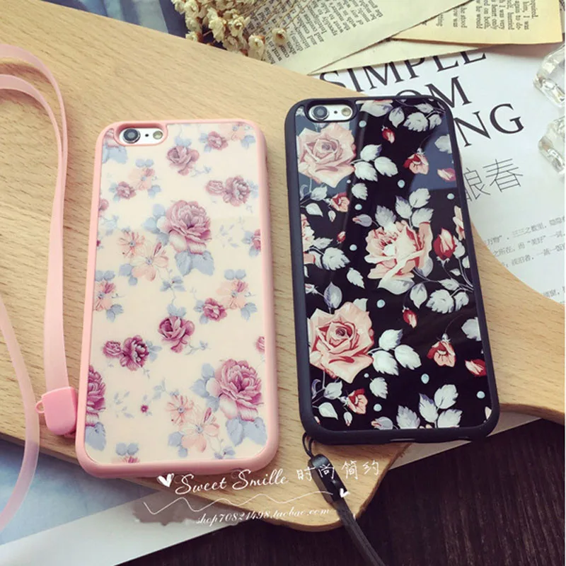 

Hot Beautiful Mirror Roses Flowers For Girls Silicon TPU Soft Back Cover Case For iphone 5s/5se 6/6s 6/6s 7 8 plus fundas Coque