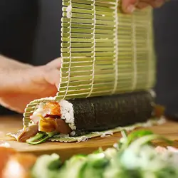 Нетоксичный квадратная ручка Бамбуковый Коврик для суши Roll DIY для изготовления суши Rolling