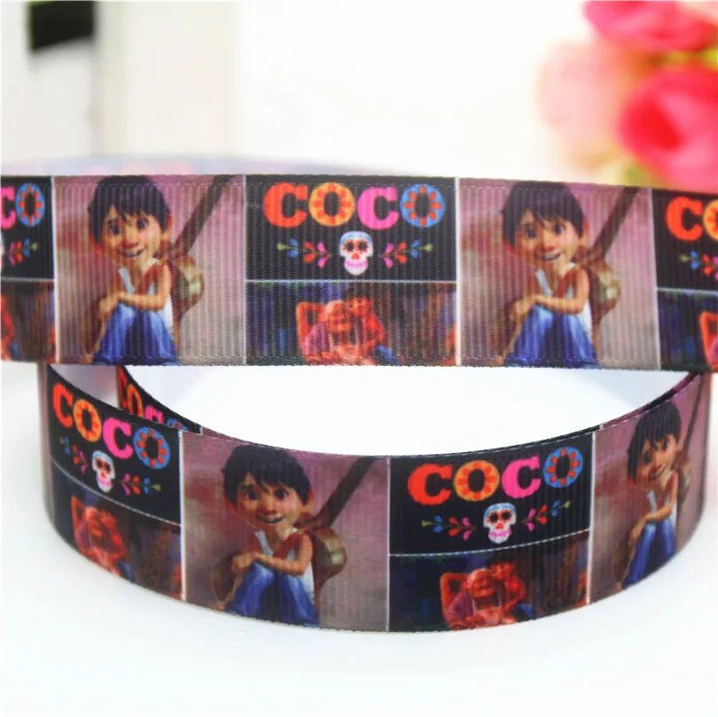 DUWES 7/8 '' jojo coco мультяшная лента с напечатанным гросградом аксессуар hairbow головной убор DIY украшение OEM 22 мм D706 - Цвет: 7