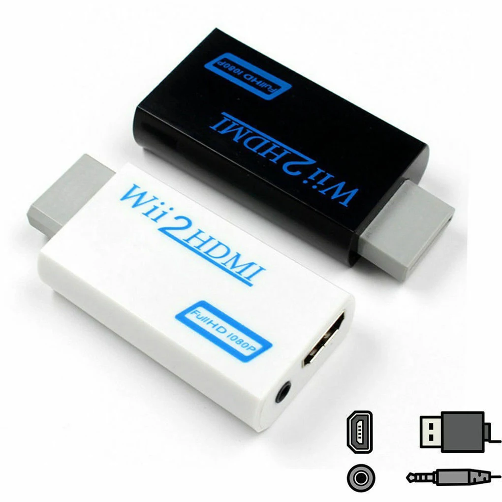  Worallymy Full Hd 1080P Adattatore Del Convertitore con Audio Uscita di 3.5 Mm per Wii 2 per Hd Con
