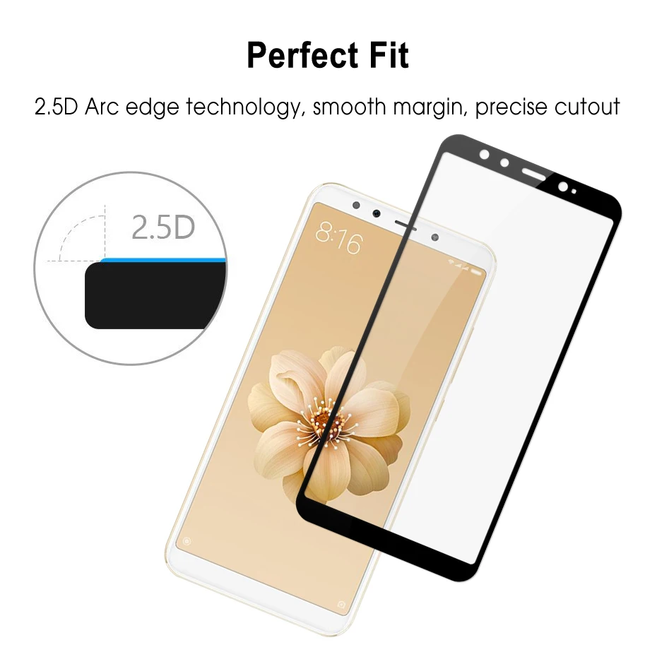 Celestassy Real 2.5D 9H полное покрытие закаленное стекло для Xiaomi Mi 6X A2 Защитная пленка