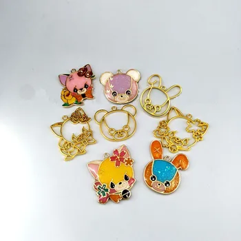 

5pcs/lot Cat Bear Rabbit Crystal Ore Frame Metal Frame Pendant Charm Bezel Setting Cabochon Setting UV Resin Jewelry Making