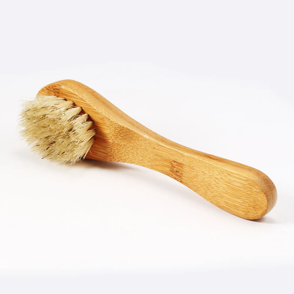 

Natural Boar Bristle Beard Wood Brush Facial Face Massager Hair Shaving Brush Cleaning Tool YF2018