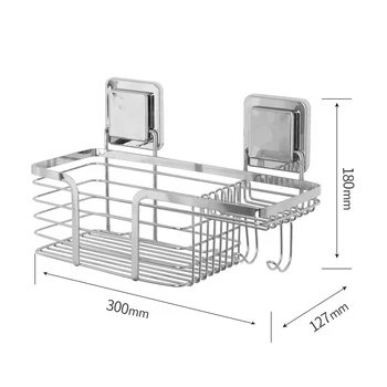 

Stainless Steel Bathroom Storage Shelf Punch-Free Kitchen Bathroom Toilet Wall Hanging Storage Rack