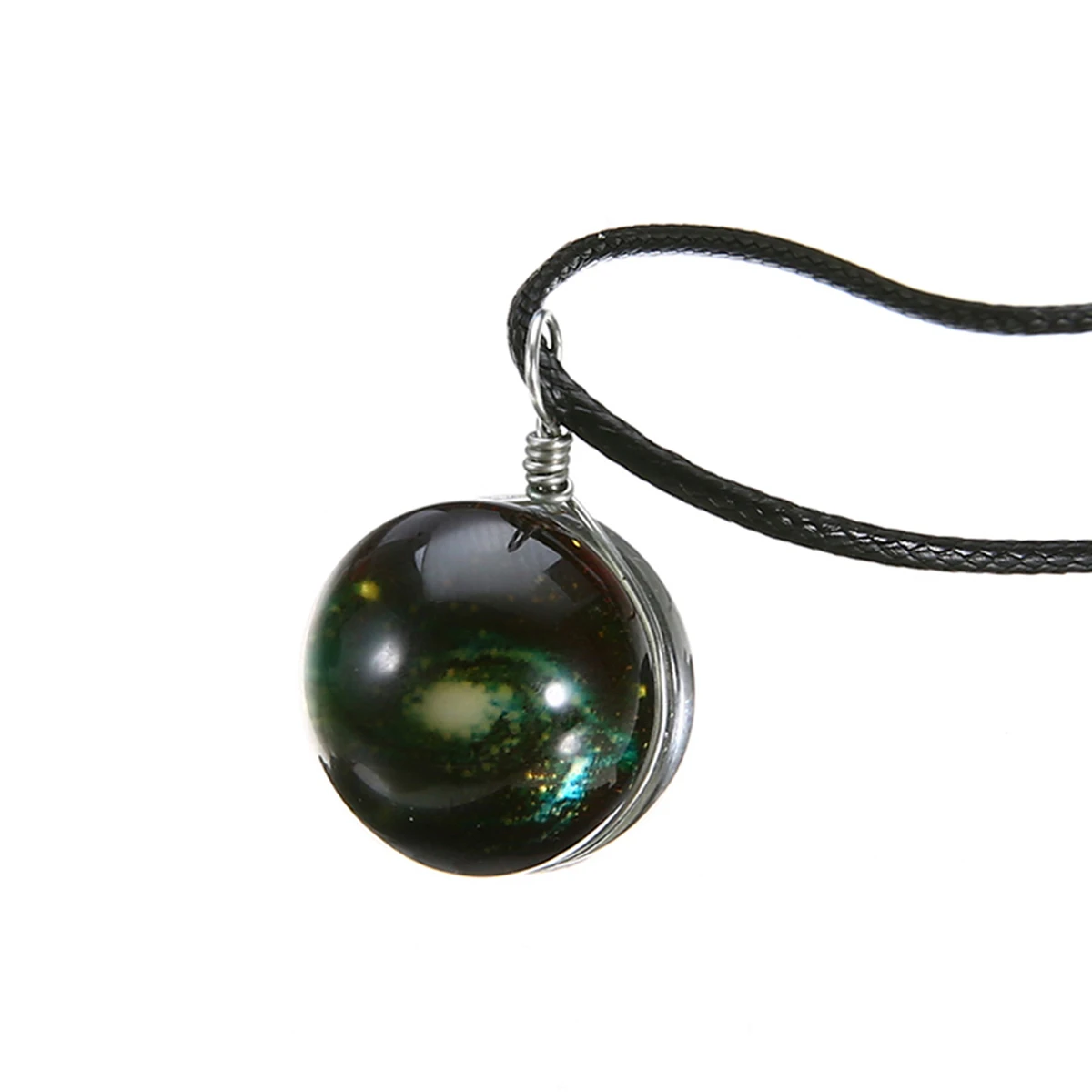 10Style Unisex Dreamy Glass Ball Necklace Shellhard Nebula Space Star Universe Galaxy Pattern Pendant Necklace Femme Jewelry