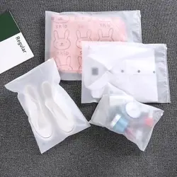 10 шт. матовый прозрачный пластик сумка для хранения путешествия пакет с застёжкой клапан слайд уплотнение упаковка мешок сумки