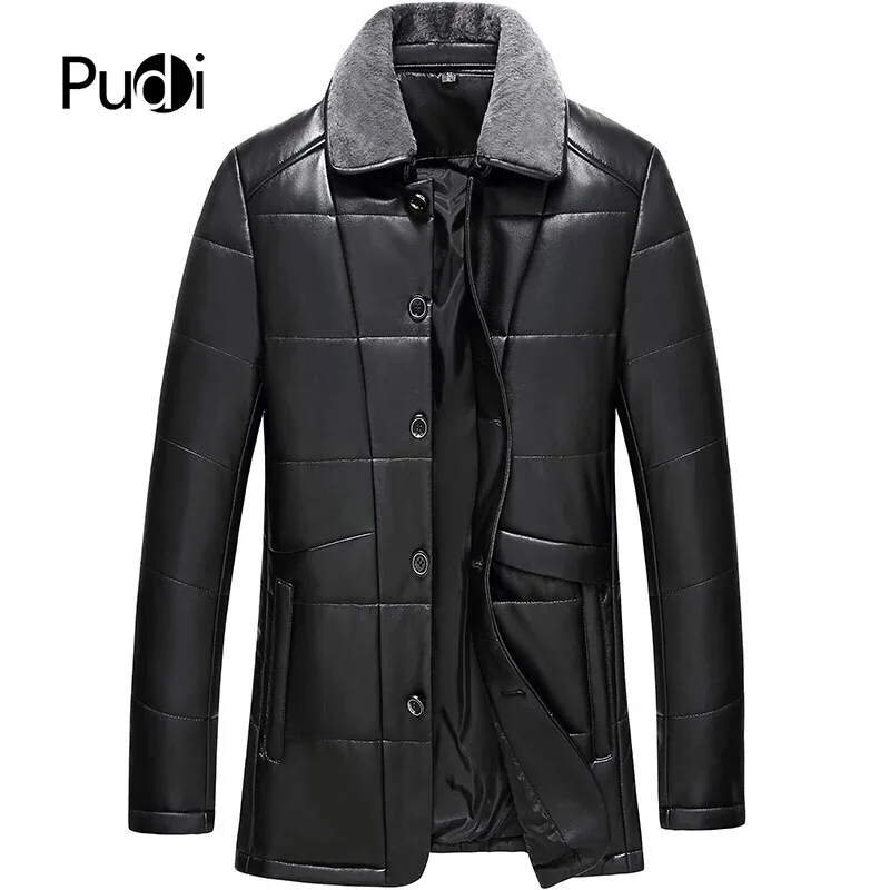 Новинка 2018 мужские модные куртки PUDI MT822 из овечьей кожи перьевой пуховик с