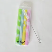 14 см Siliocne Питьевая солома с 1 шт. щетка, экологический силикон для питья сока присоска Детские вечерние соломы