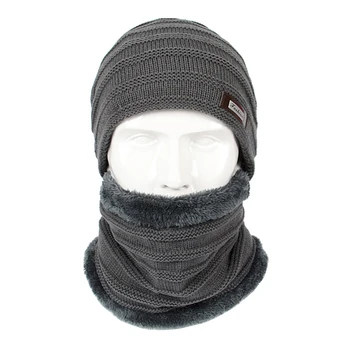 

New Fleece Lined Balaclava Motorcycle Face Mask Winter Face Shield Beanies Hat Scarf Set Knitted Skull Caps Warm Slouchy Mask