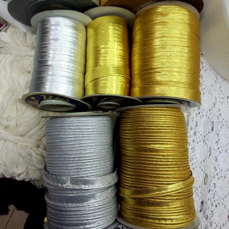 

15mm Metallic Lurex Bias Binding Tape Folded Silver Gold Dress-making Craft Patchwork Upholstery Sewing Textile Webbing Ribbon