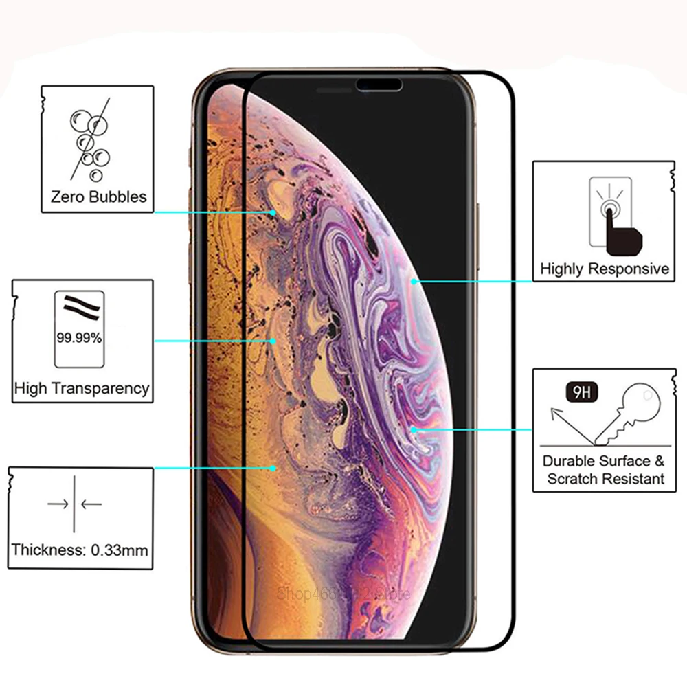 Защитное стекло пленка для iPhone 6s 6 7 8 plus 10d Защитная экрана aiphone x xr xs max закаленное