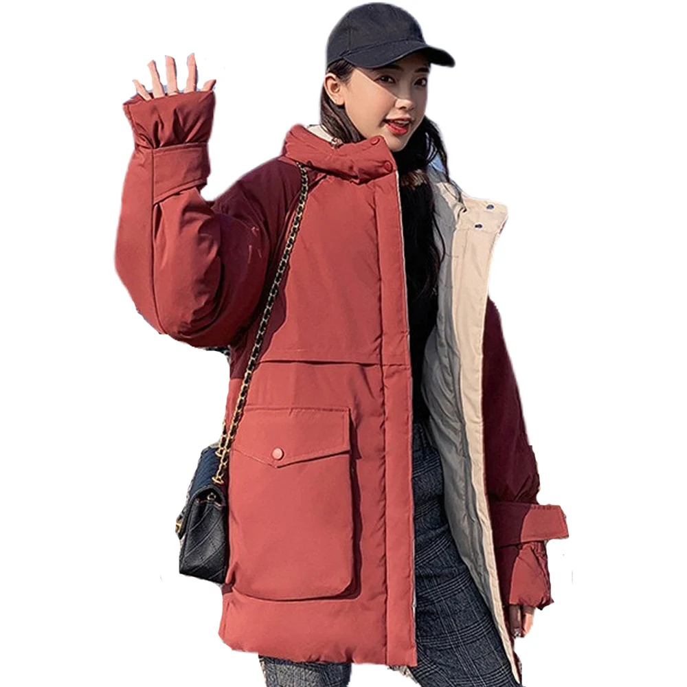 

Mid-Long Fur Ball Thick feminino thick padded jacket coat female outfit long loose jacket 920