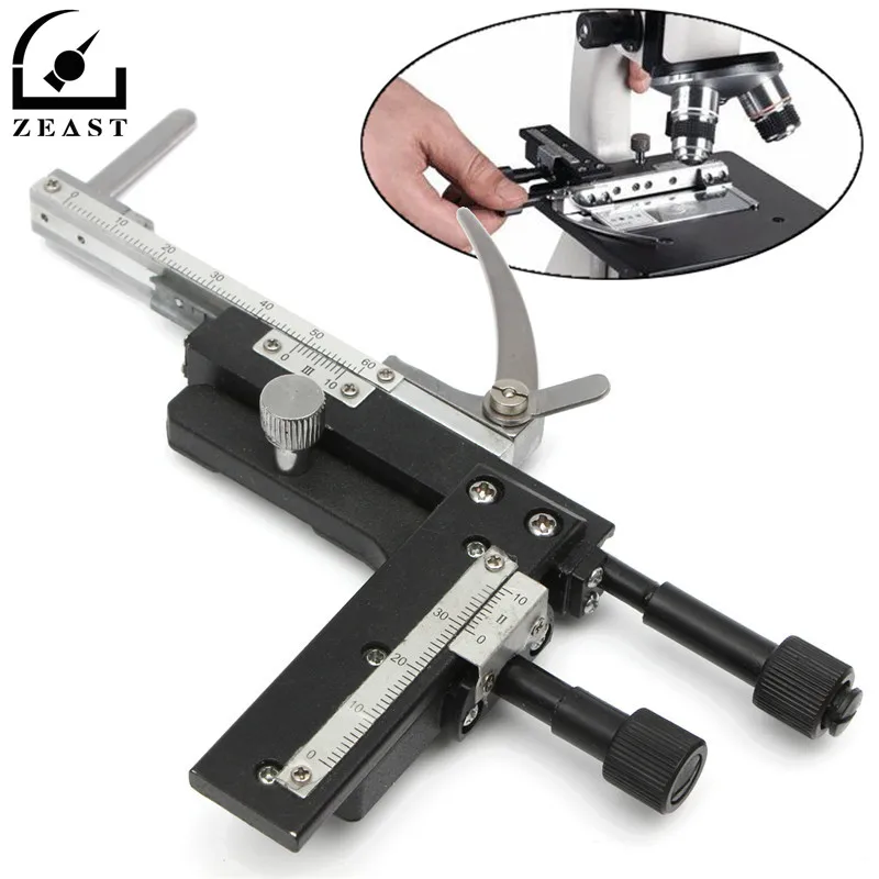 

Microscope Moveable Stage Caliper With Scale Attachable Mechanical Stage X-Y High-precision Vernier Biological