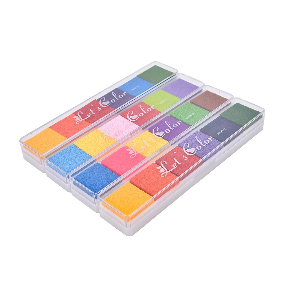 

Non-Toxic Gradient Color Ink Pad Inkpad Rubber Stamp Oil Based Finger Print Nice Gift For Children Stamp DIY Art