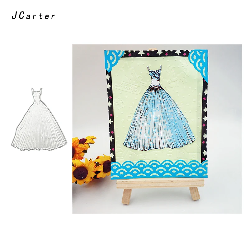 

JC 2019 New Wonderful Wedding Dress Metal Cutting Dies for Scrapbooking DIY Embossing Folder Cards Handmade Album Stencil Crafts