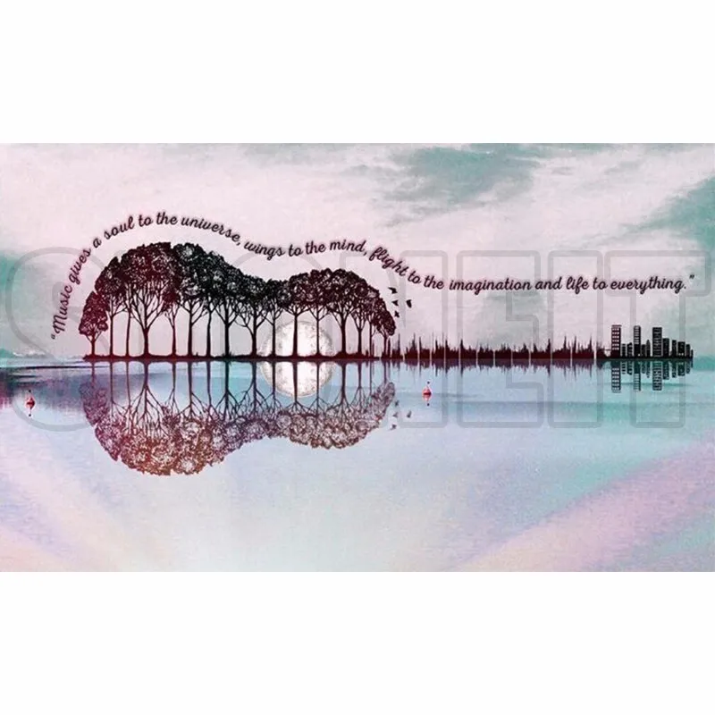 

5D DIY Diamond Embroidery Mosaic Landscape Diamond Painting Guitar Full Square Drill Decor Home Picture Of Rhinestone Gift