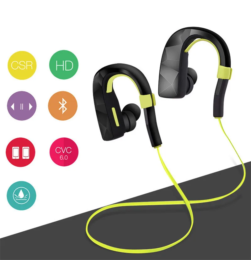 New Style Wireless Stereo 4.0 Bluetooth Headsets sweatproof Noise Cancelling with Microphone Earplugs Neckband type PE12 (25)