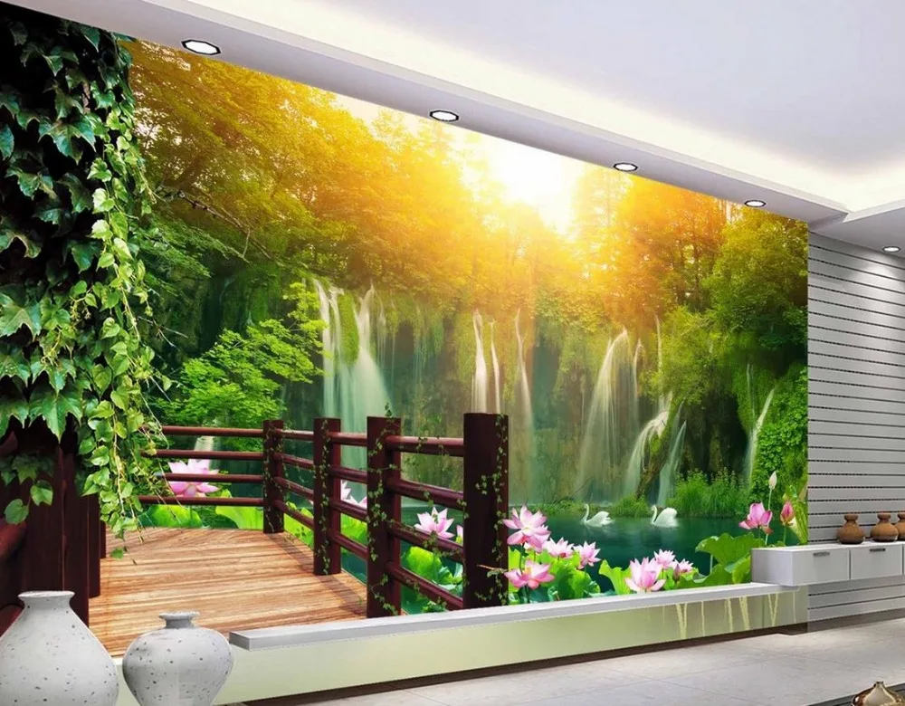 Landscape murals TV backdrop balcony mural wallpaper 3d room landscape Home Decoration | Обустройство дома