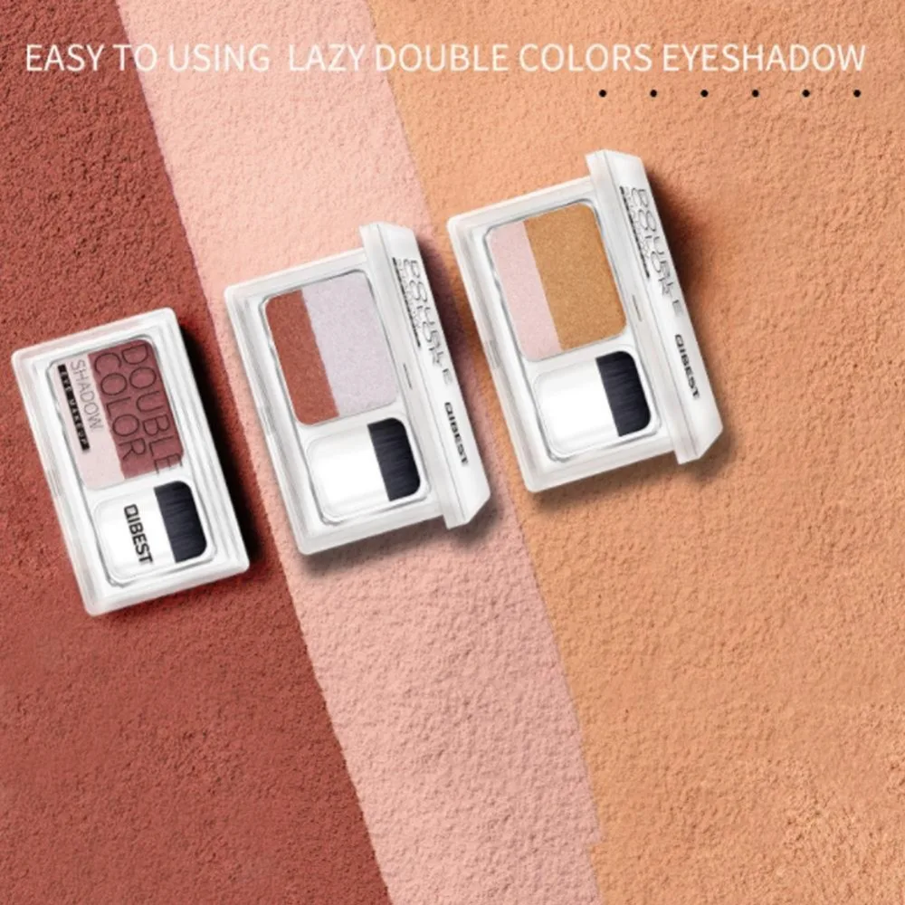 Eyes Makeup Magazine Lazy Eyeshadow Stamp Eye Shadow Double Color Shimmer Palette Waterproof Long Lasting Natural Nude