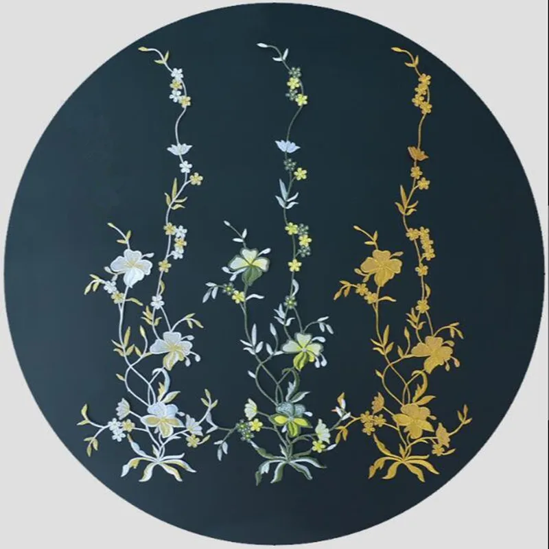 Flowers embroidered applique patch iron on patches sewing repair