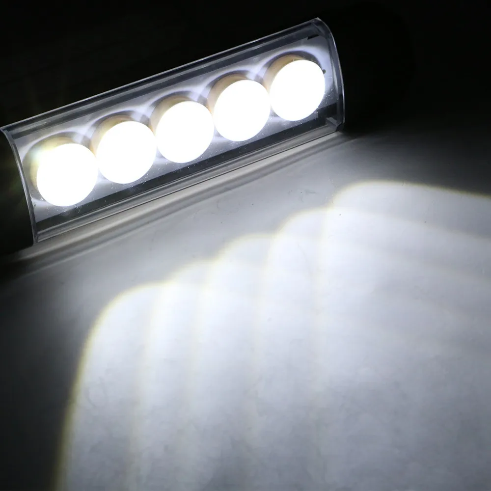 Портативный 5 светодиодный перезаряжаемый рабочий светильник, магнитный флэш-светильник фонарь, пластиковый литий-ионный светильник 31,8*4,7 см 210 г#5S12