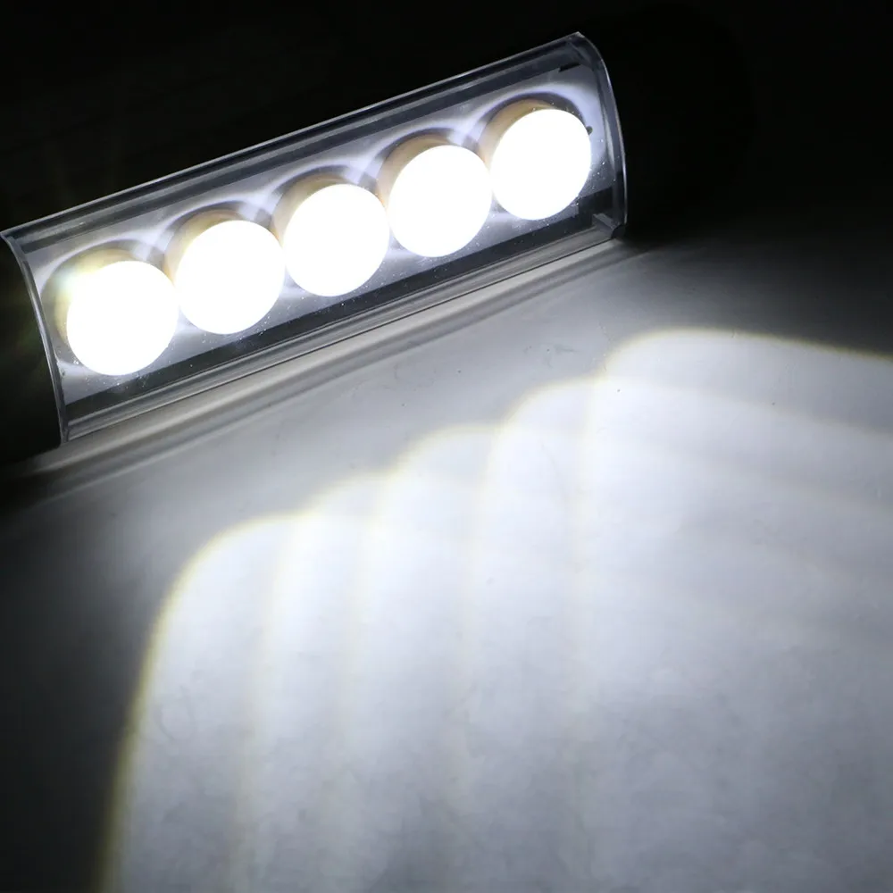 

Portable 5 LED Rechargeable Work Light Magnet Flashlight Torch Lamp Light Plastic Lithium Ion 31.8*4.7cm 210g #5S12