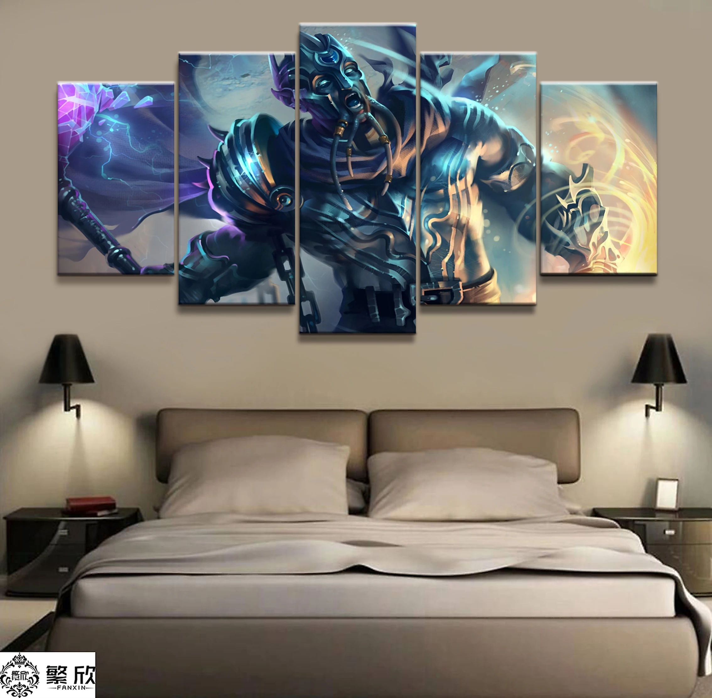  5 Piece Video Game WOW Warcraft DOTA 2 Painting Poster Decorative Mural Art Room Wall Decor Canvas 