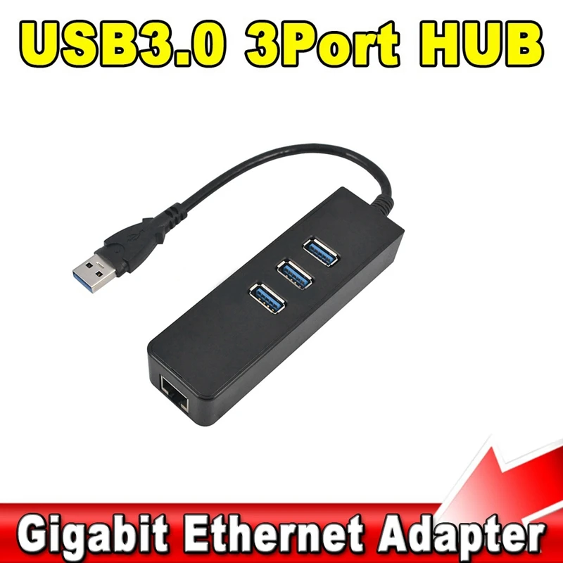 Высокоскоростной 3 порта Usb 3,0 концентратор 10/100/1000 Мбит/с к Rj45 Gigabit Ethernet Lan проводной сетевой адаптер конвертер для Mac