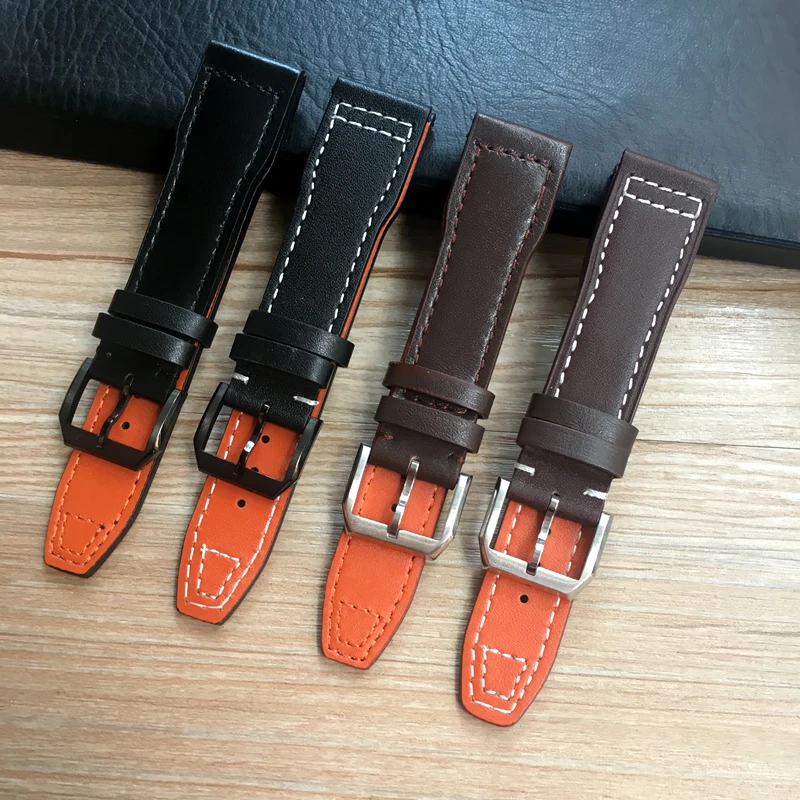 

20mm 21mm 22mm Brown Black Men Watchband for IWC Pilot Mark XVIII IW327004 IW377714 Watch Strap Calf Genuine leather Bracelet