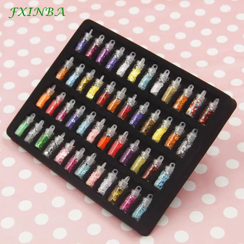 

FXINBA 48Pcs/Set Sequins Glitter Slices Filler Fluffy Clear Slime Box Toys Nails Art DIY Charms Slime Supplies Kit Lizun Decora