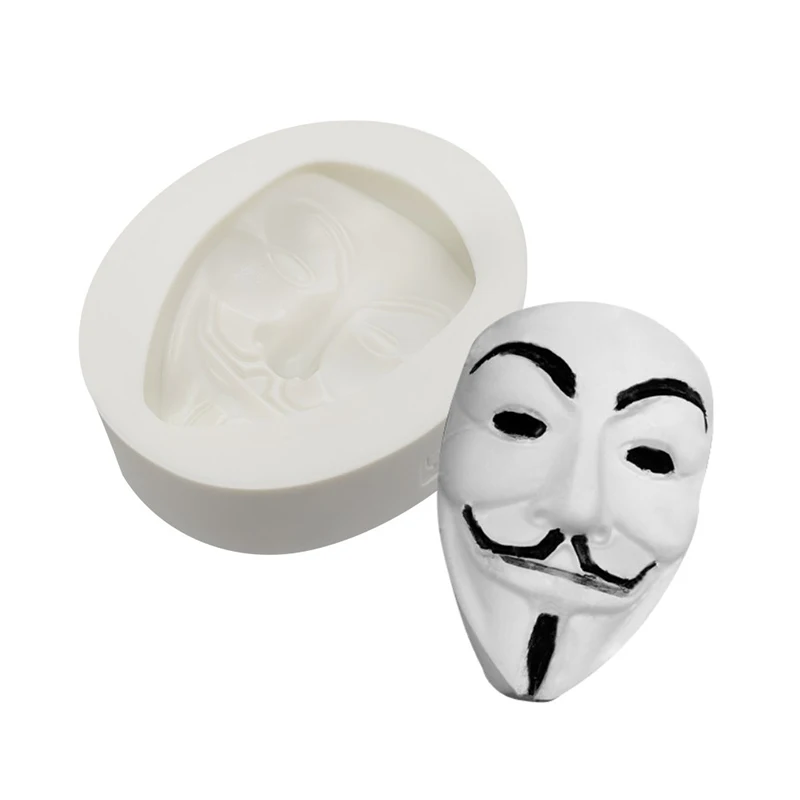 Halloween Silicone Cake Moulds Face Mask Fondant Cake Decorating Tools Diy Biscuits Chocolate Mold Epoxy Clay Mold Baking Tools2