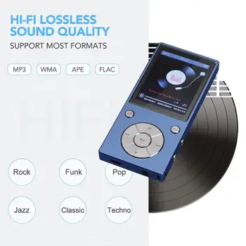 

New Bluetooth 4.2 MP3 Music Player Speaker 2.4 Inch Screen & FM Radio E-Book Metal Sport mic Music Player up to 128GB