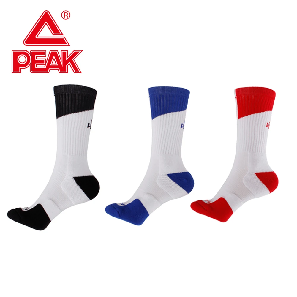 PEAK Cotton Male Elite Sock Soccer Football Socks Mens Fussball Sports