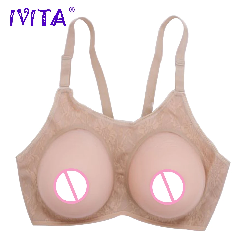 1400g/pair D Cup silicone breast forms with bra transvestism silica gel