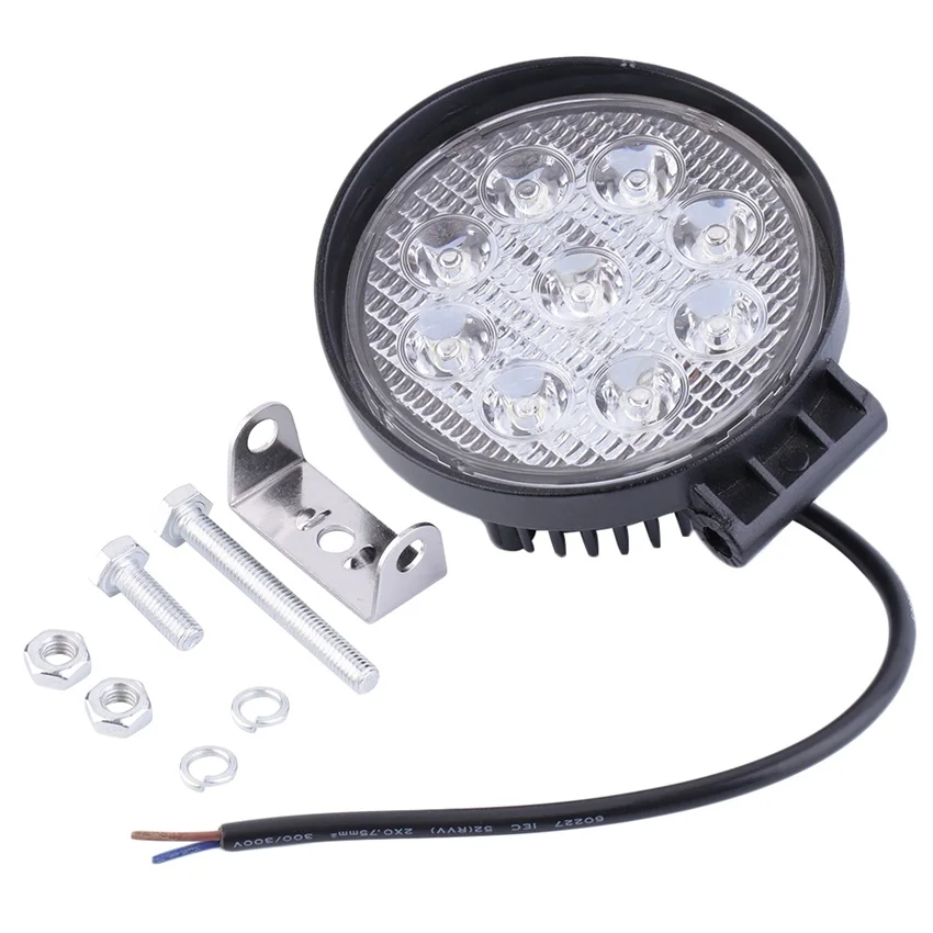 27W 12V LED Work Light 60 Degree High Power Offroad Light Round Off Road LED Work Lamp Flood Lamp For Boating Hunting Top 27W 12V LED Work Light 60 Degree High Power Offroad Light Round Off Road LED Work Lamp Flood Lamp For Boating Hunting Top
