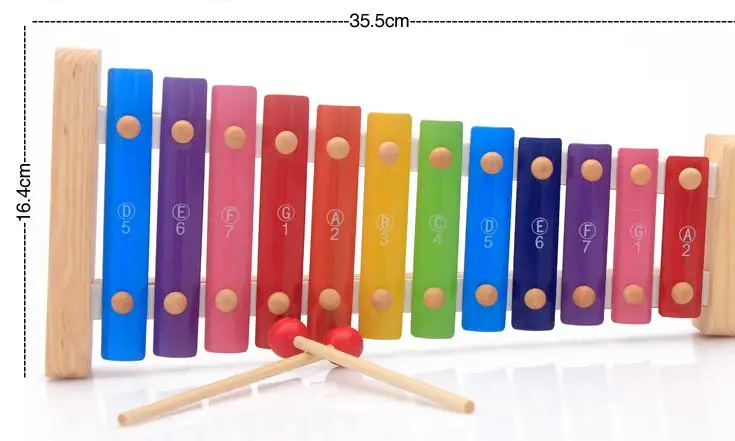 Детская деревянная музыкальная игрушки Ксилофоны игрушки, музыкальный инструмент, для малышей, 12-слог Ксилофоны модель игрушки Детские музыкальные образовательные подарок - Цвет: 12-syllable xylophon
