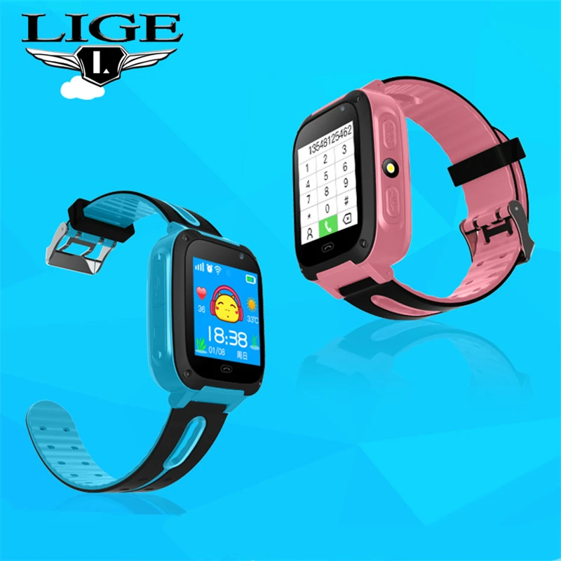 LIGE New LBS Children Watch Children Smart Watch SOS Call Location Finder Locator Tracker Anti Lost Monitor Support SIM Card