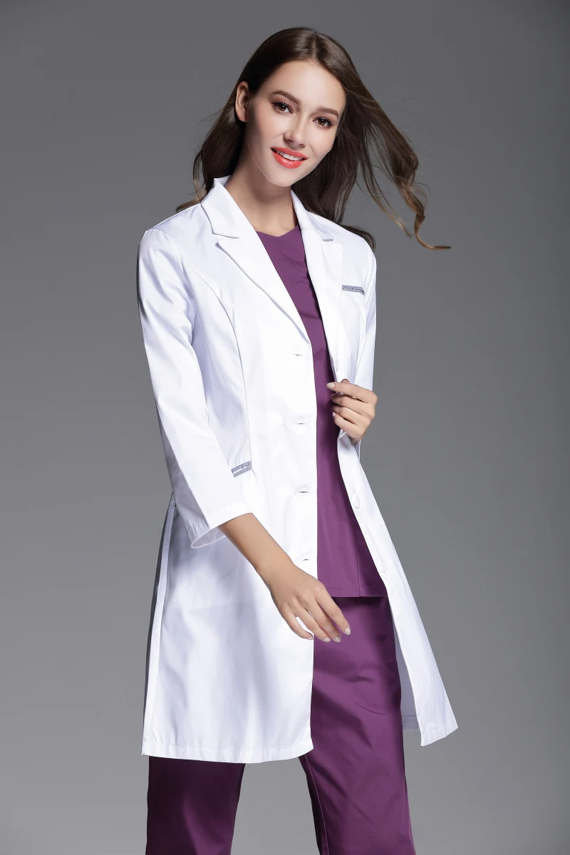 

Autumn Women anti-wrinkle long sleeve nurse uniform dental clinic doctor's outcoat skin care and beauty care working white coat