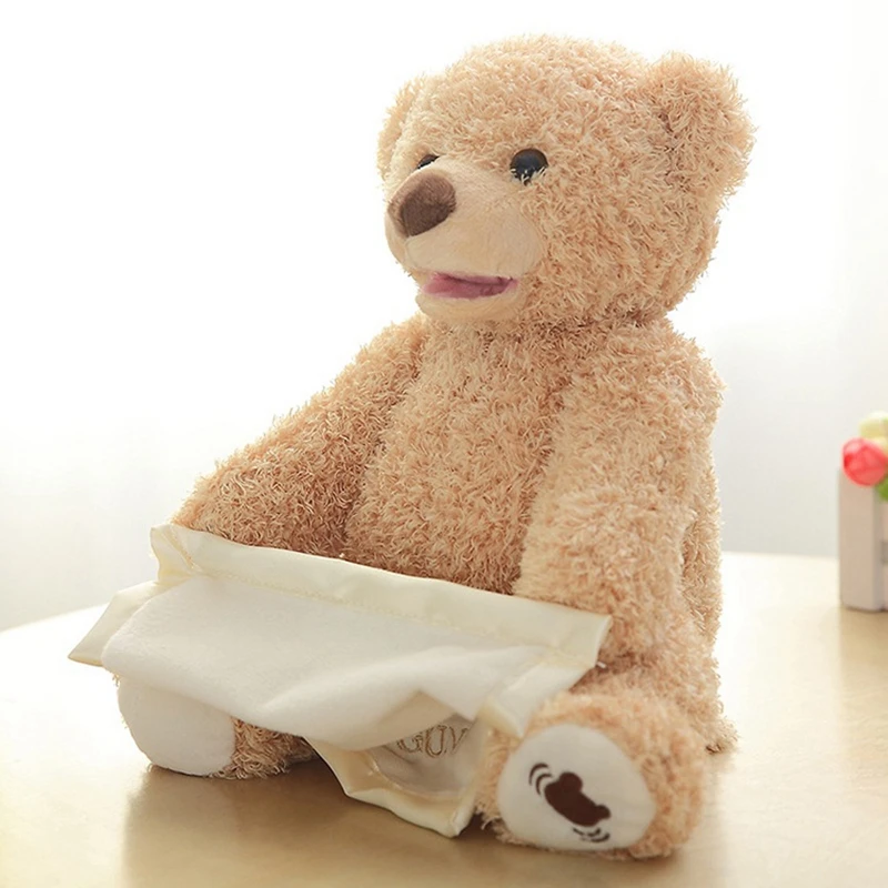 Около 30 см Peekaboo Kiekeboe медведь игрушки с музыкой говорящие плюшевые юмором Ted
