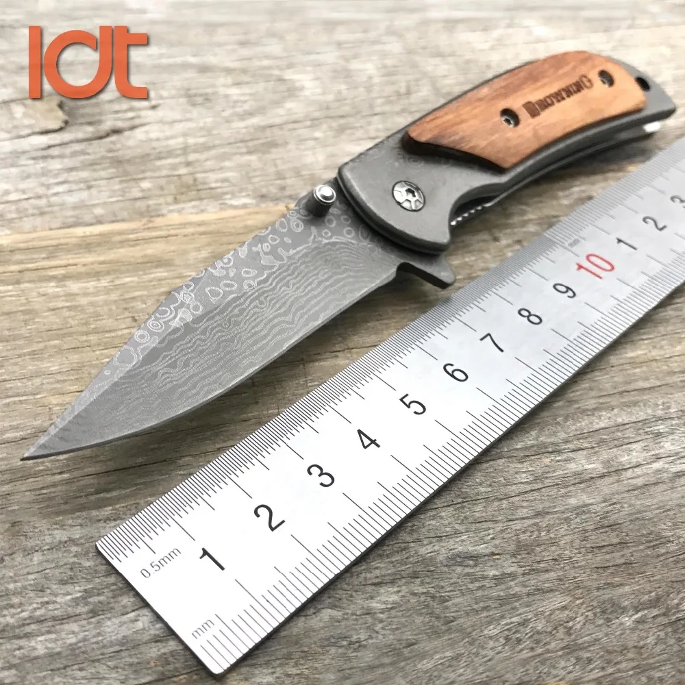 

LDT 338 337 Mini Folding Knife 5Cr13Mov Blade Rosewood Steel Handle Knife Outdoor Survival Tactical Camping Knives EDC Tools