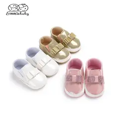 Emmababy для новорожденных 0-18 м для девочек Дети блестящие Мокасины Снегоступы Мех животных зимняя теплая обувь