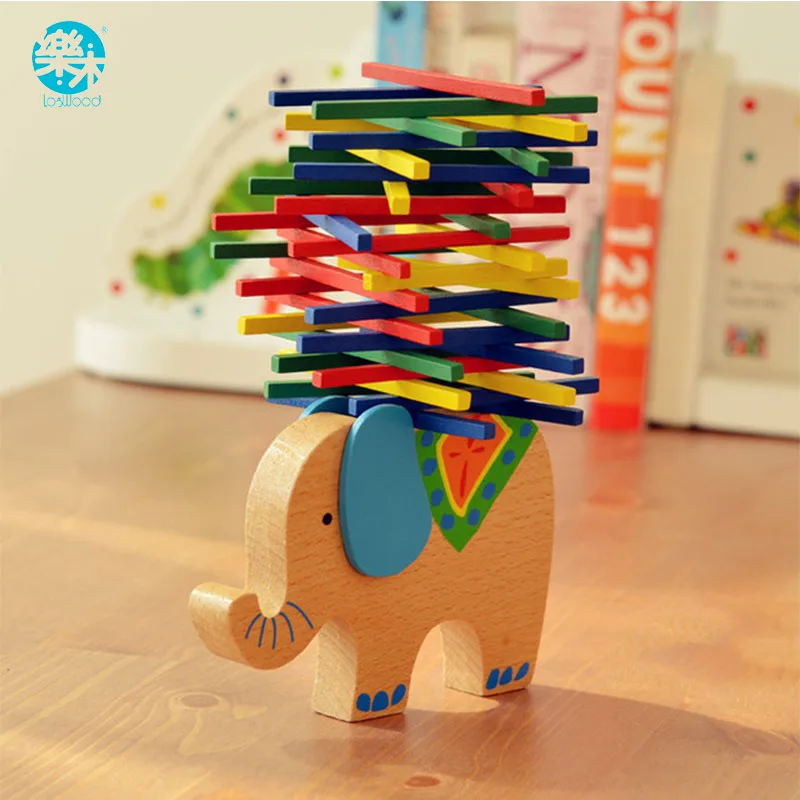 Baby Wooden Toy Educational Elephant/Camel Balancing Blocks Wooden Toys Beech Wood Balance Game Montessori Blocks Gift For Child