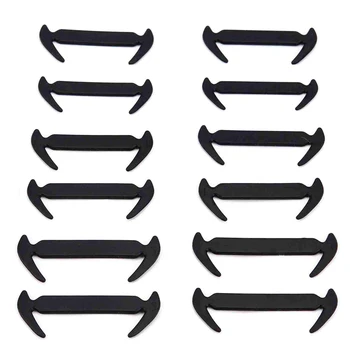 

12 adult child black silicone shoe laces