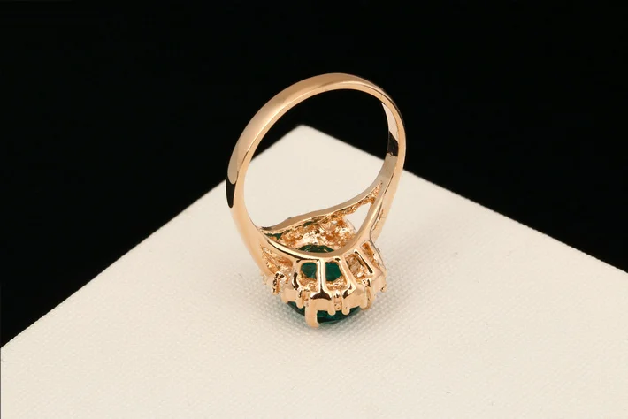 Зеленые стразы кольцо на палец для женщин розовое золото цвет кристалл бренд свадебные украшения anel aneis joias DWR088