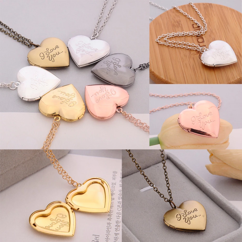 Цепочка с кулоном I Love You Heart Secret винтажный подарок для влюбленных пар