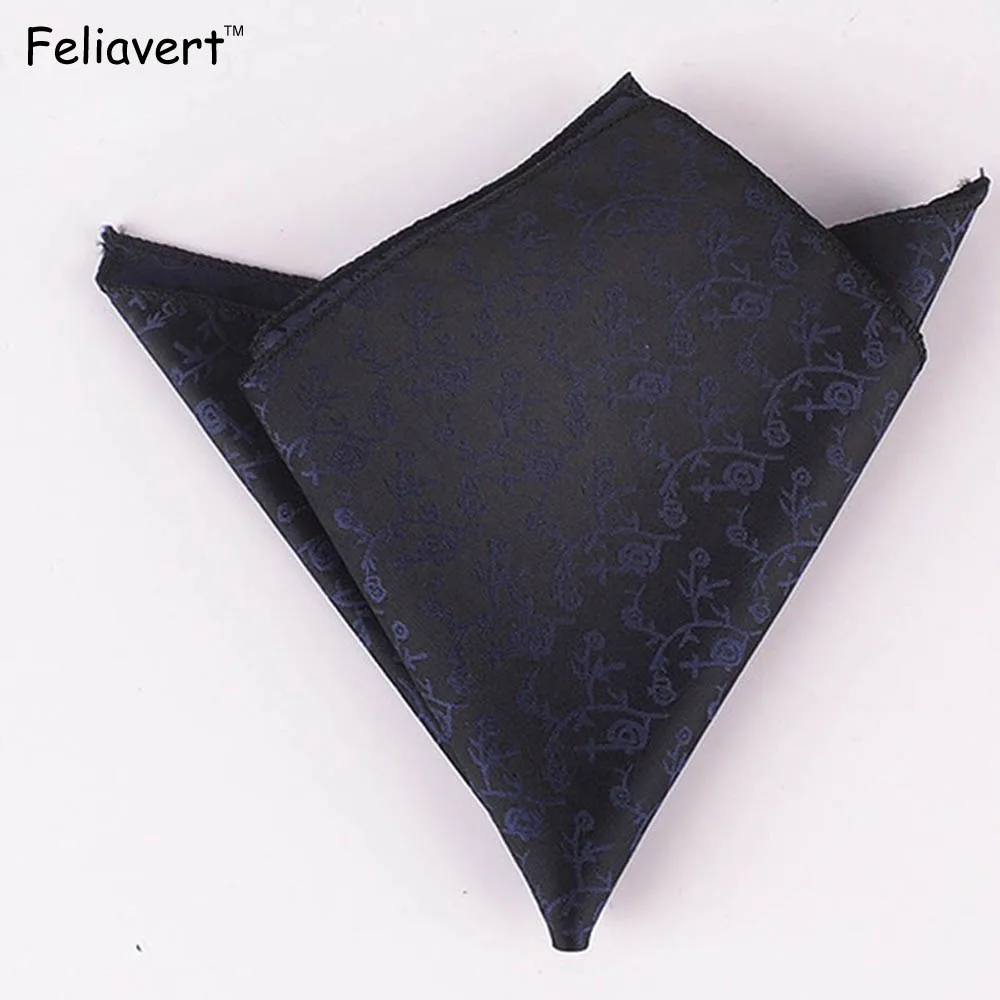 Vintage Dot Floral Handkerchiefs Men's Luxury Polyester Jacquard Pocket