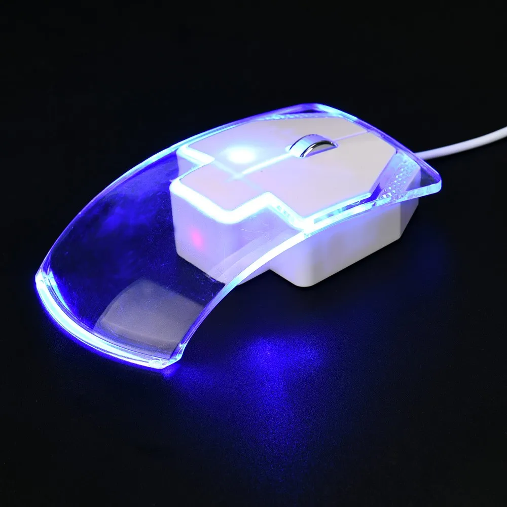 malloom ergonomic Design Transparent Optical 1200 DPI USB Wired Gaming