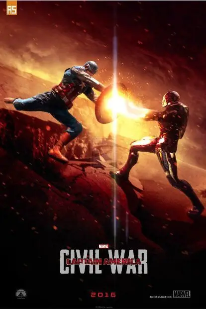 Free Shipping Hd Wallpaper Postercaptain America Civil War 2 Movie