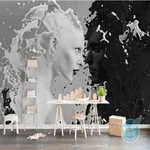 Креативные струйные черно-белые парные обои для стен декоративная живопись 3d обои Muarl для улучшения дома обои