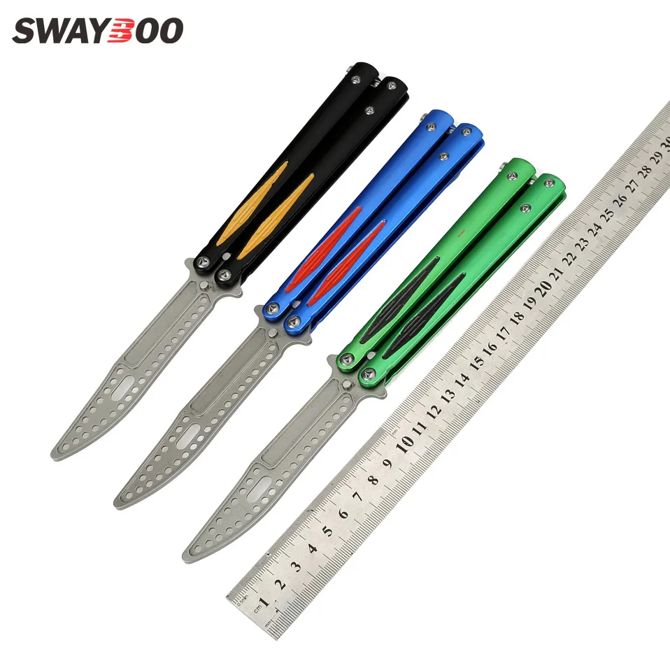 

Swayboo butterfly in Knife blue butterfly trainer game butterfly knife training tool folding knife rivets for knife handle